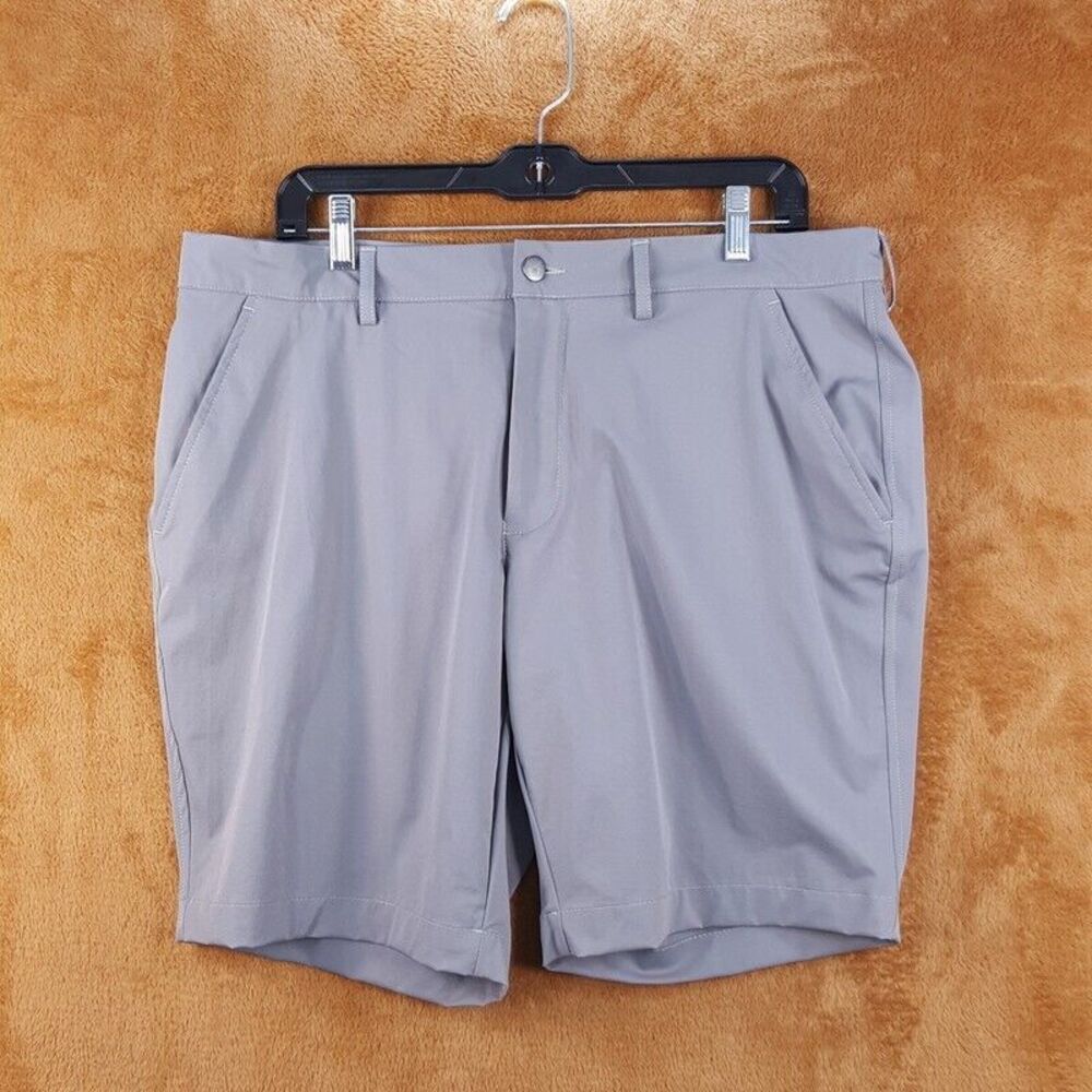 BLOOMINGDALES Mens Shorts Size 36 Gray Chino Nylon Stretch Active 9"